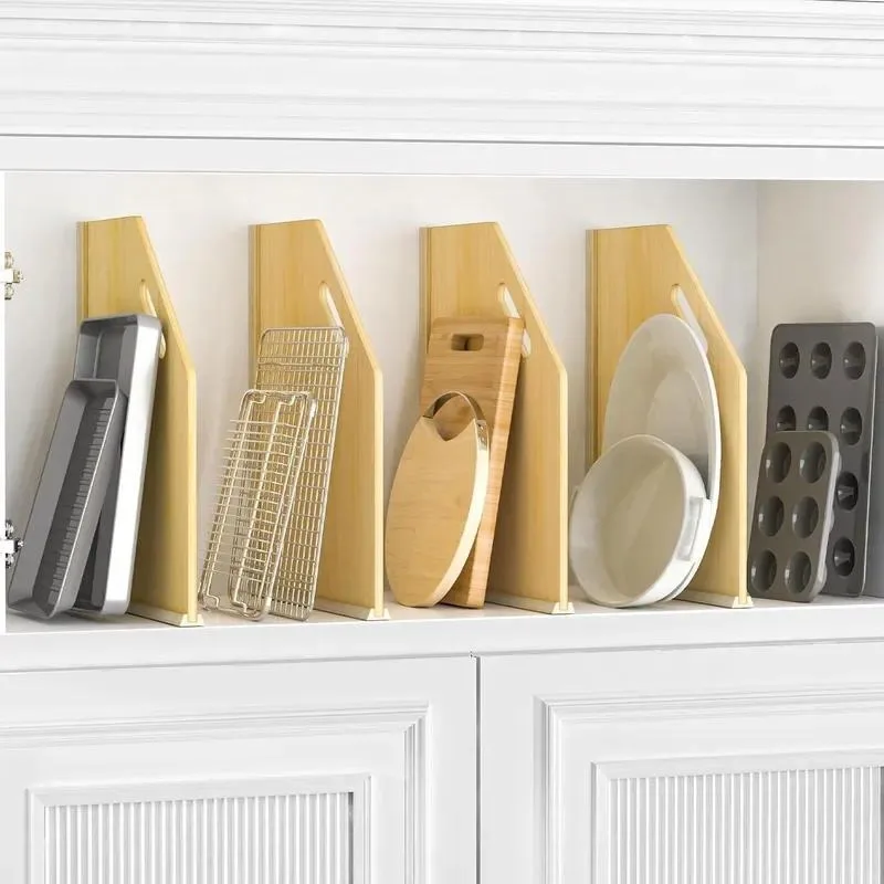 for 4-Pack wooden cabinet tray divider: uncut biscuit sheet organizer - for kitchen, utility room and pantry