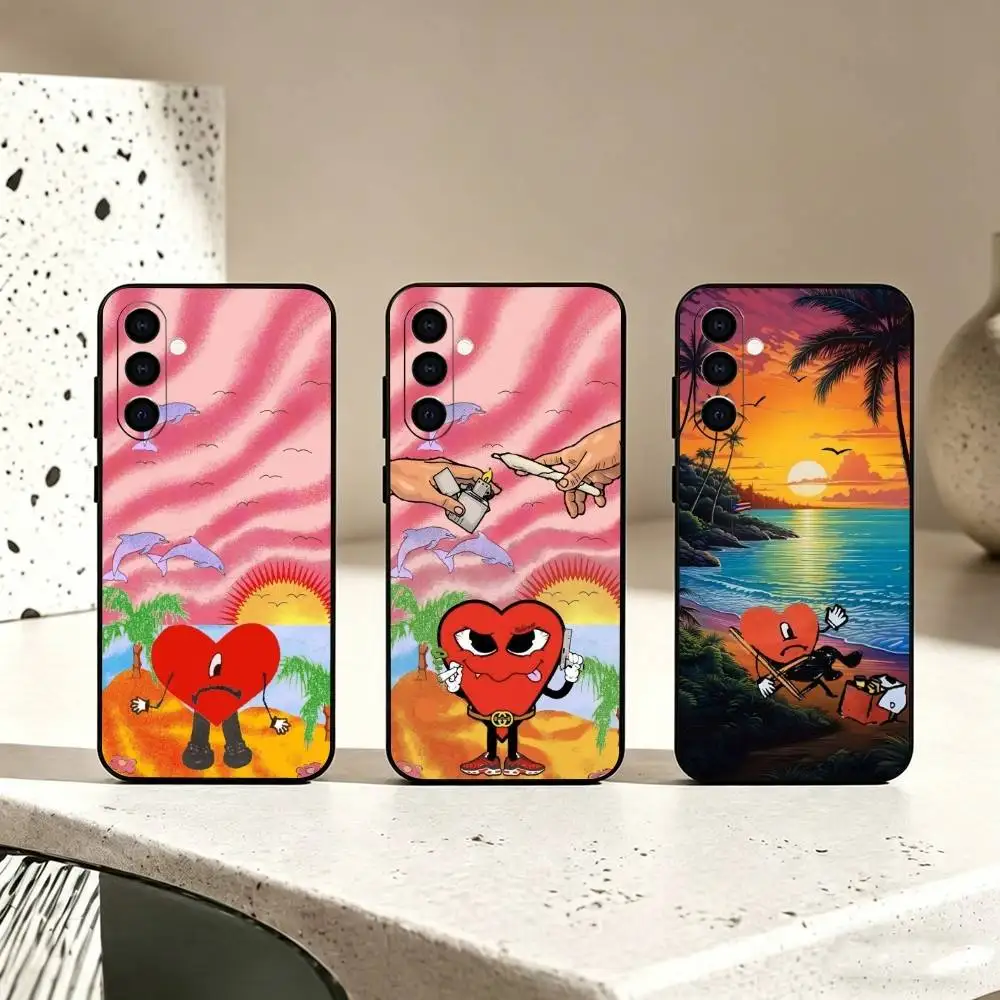 Hot Singer B-Bad B-Bunny Phone Case For Samsung Galaxy A73,A72,A71,A70,A53,A52,A51,Others Soft Black Cover