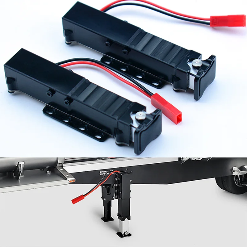 Support de train d'atterrissage électrique en métal, 2 pièces, pour camion Tamiya RC 1/14 SCANIA 770S 56368 VOLVO ACTROS BENZ MAN LESU modèle de voiture