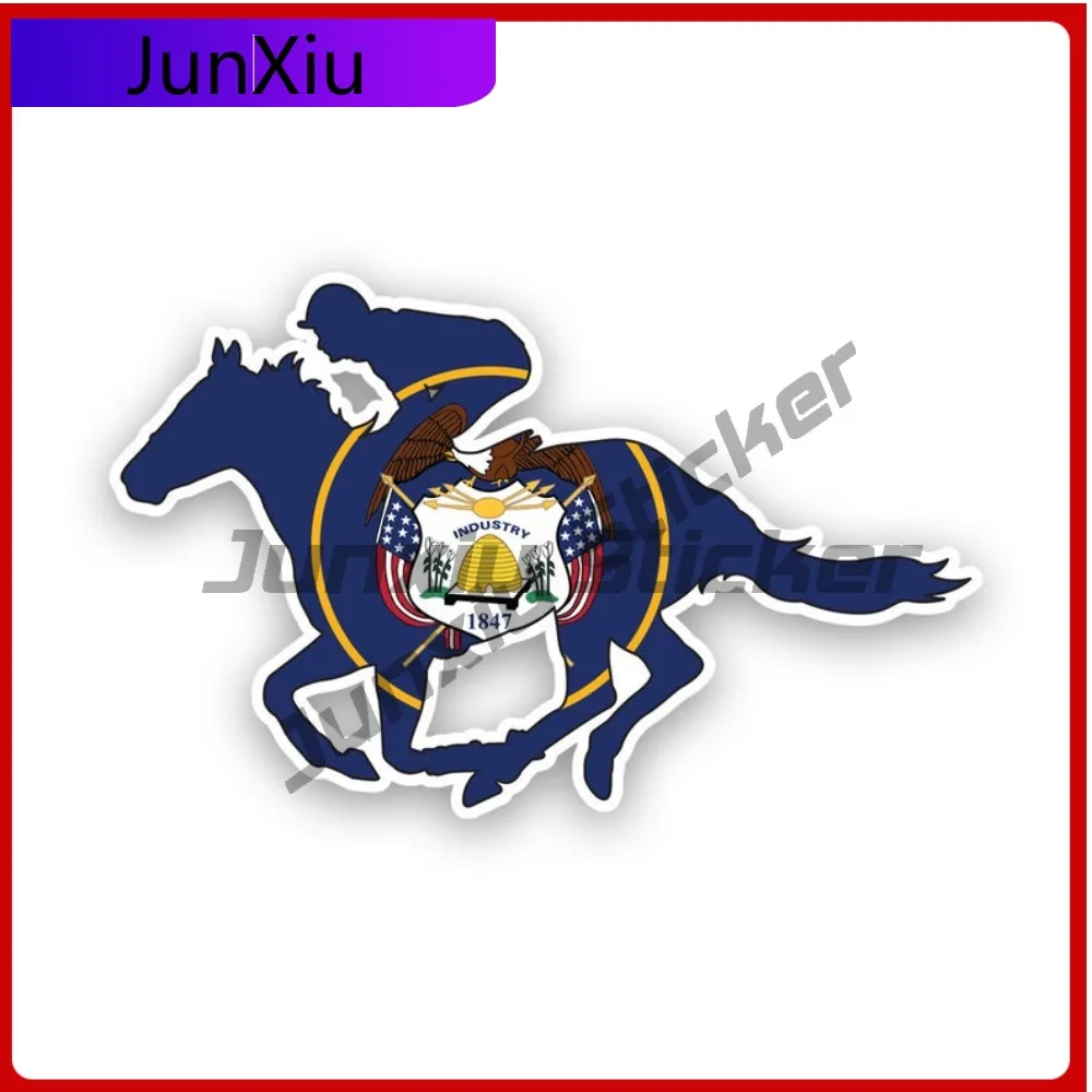

Utah Ut Horse Fade Resistant Waterproof Cartoon For Car Window Truck Helmet Removable Easy To Remove Decoration Weather