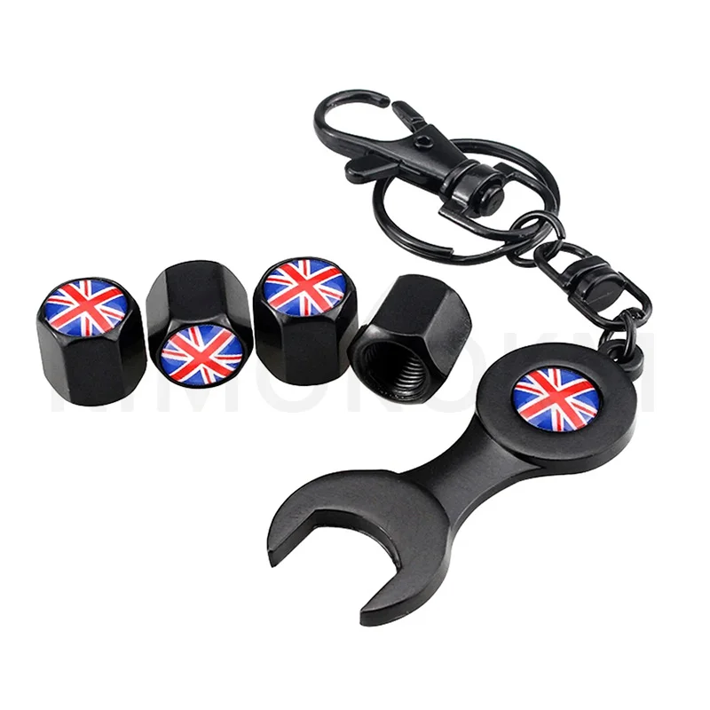 4Pcs/Set National Flag Bike Moto Car Wheel Tires Valve Caps Cover For Generic MINI COOPER S JCW F56 F60 R55 R56 R60 Accessories