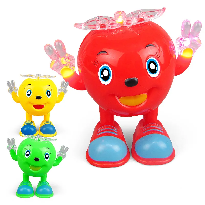 Creative Electric Bobbing Dancing Apple Robot Singing Light Music Enlightening Educational Baby Infant Children Toys