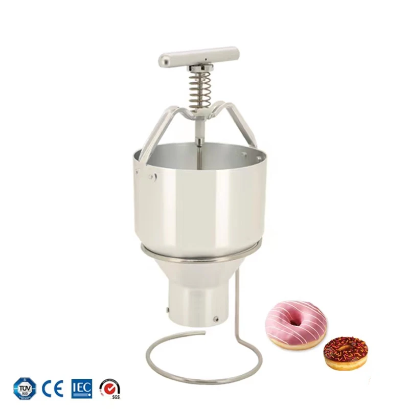 Portable Stainless Steel Mini Manual Donut Maker Machine Handheld Cake Donut Hopper Donut Dropper Griddle Cake Maker