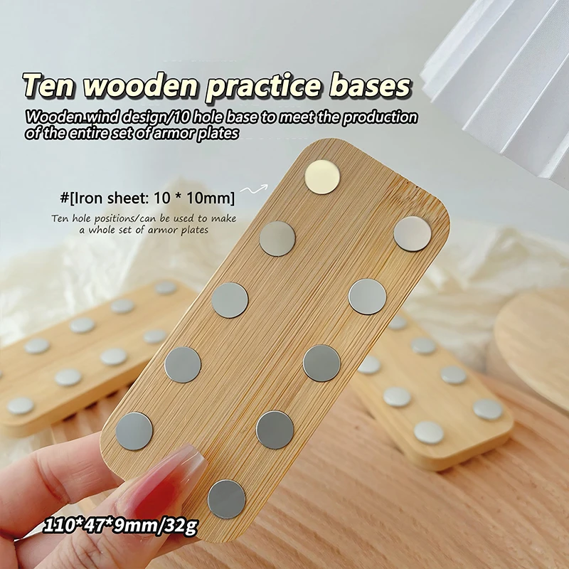 ダブルロー10グリッド木製ネイル練習スタンド ネイルディスプレイスタンドセット マグネットネイルチップ練習ホルダー マニキュアツール