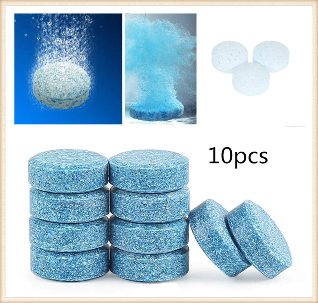 10PCS / pack car windshield wiper effervescent tablets clean solid for Toyota Sequoia GR Camry Prius 4Runner Sienna i-TRIL