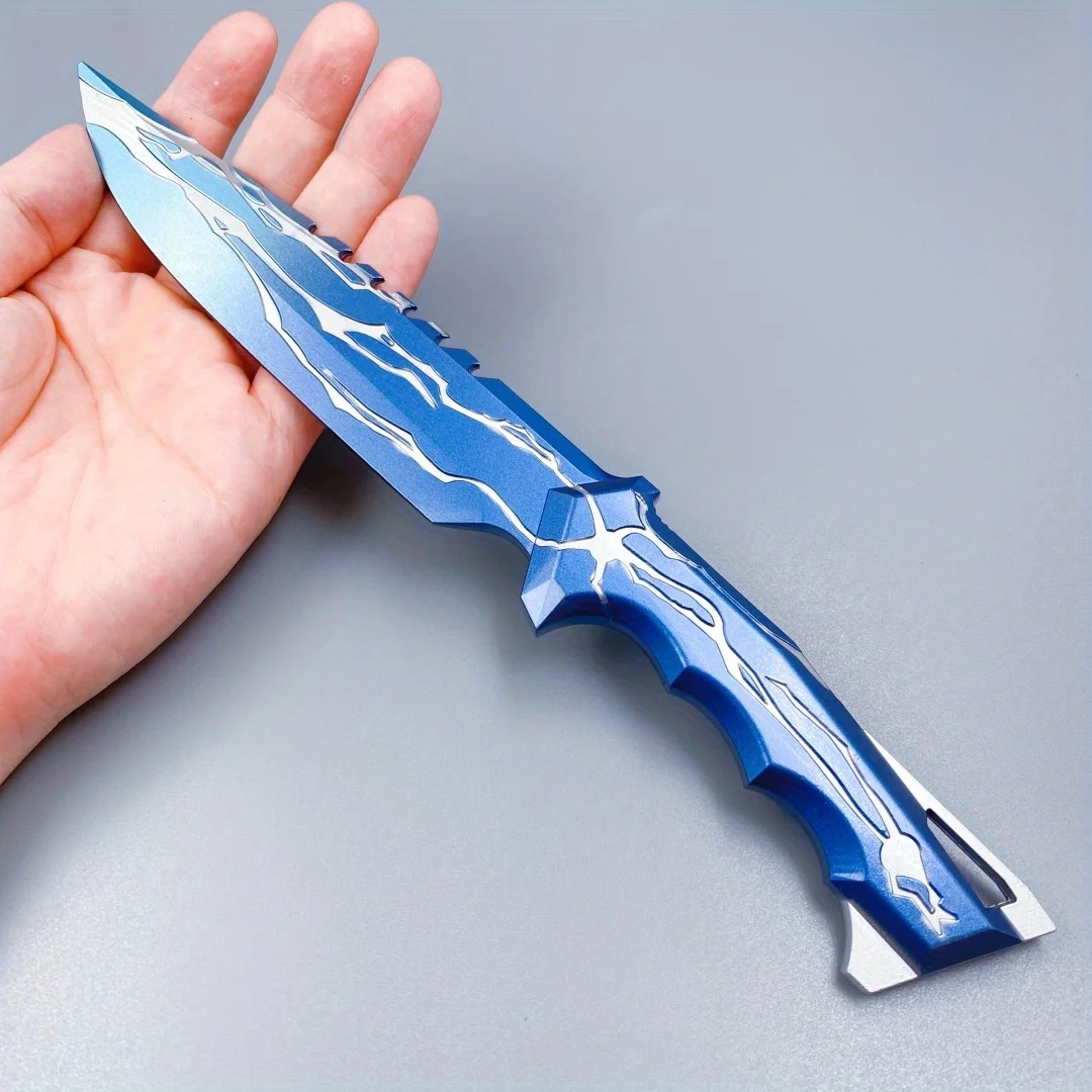 11in/28cm Blackwave Blade Katana Valorant Cosplay Prop Anime Metal Sword Ninja Knife Real Size Japanese Katana Samurai Sword
