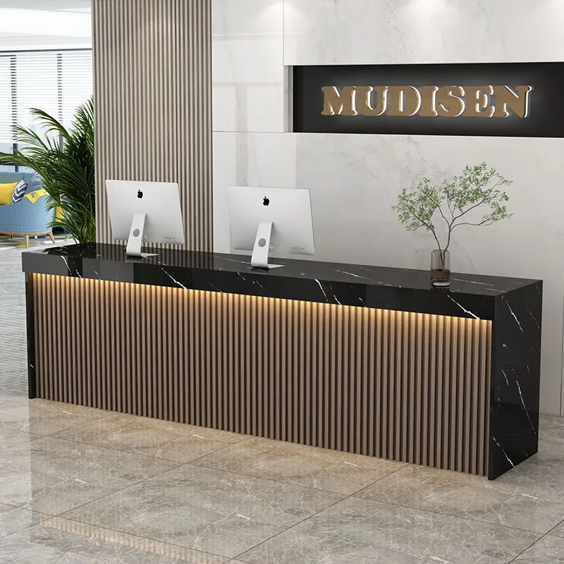 Mostrador de recepción de Boutique, mostrador de recepción de clínica clásica moderna, escritorios de recepción, salón de belleza, muebles de recepción Mostrador de lujo