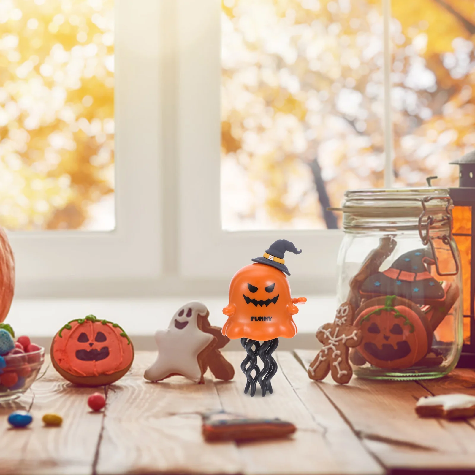 Halloweenowa Tańcząca Ośmiornica Dynia - Ruchomy Duch Krabujący się Przez Wodę Figurka Zwierzęcia Oceanicznego Upominek na Przyjęcie Ruchoma Zabawka Ośmiornica