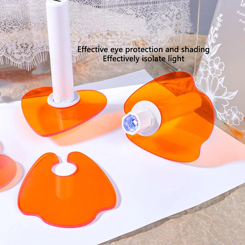 Orange Acrylic Light-blocking Baffle For Straight-shaped Nail UV Lamp Protective Goggles Anti-blue-light Nail Salon Devices