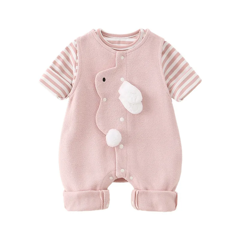 ملابس أطفال كلاسيكية بسيطة جديدة لعام 2025 بذلة أطفال ملابس دافئة لحديثي الولادة ملابس تسلق سميكة ملابس خارجية