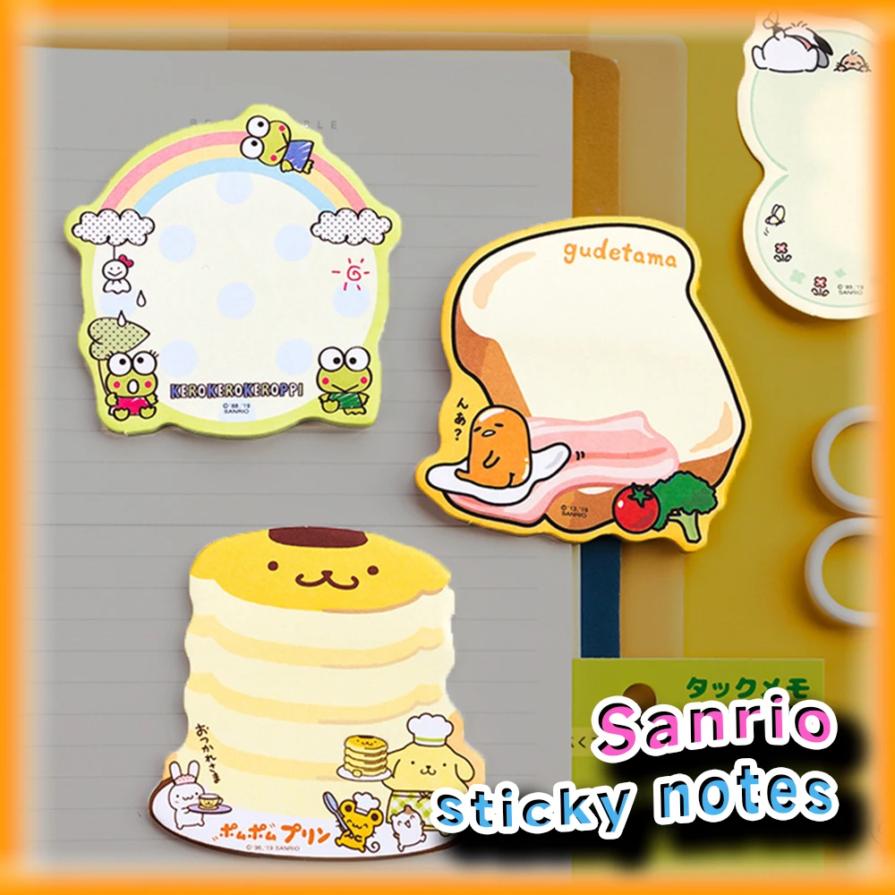 

3 шт. Липкие заметки HelloKitty Sanrio My Melody Cinnamoroll Kuromi Gudetama Keroppi Pompompurin TuxedoSam Kawaii самоклеящиеся прокладки