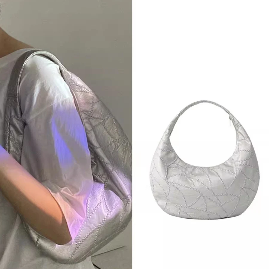 Women Design Small Pu Crescent Moon Crossbody Messenger Bag Hobos Shoulder Bags Purse Cloth Handbags Drop Shipping /Wholesale