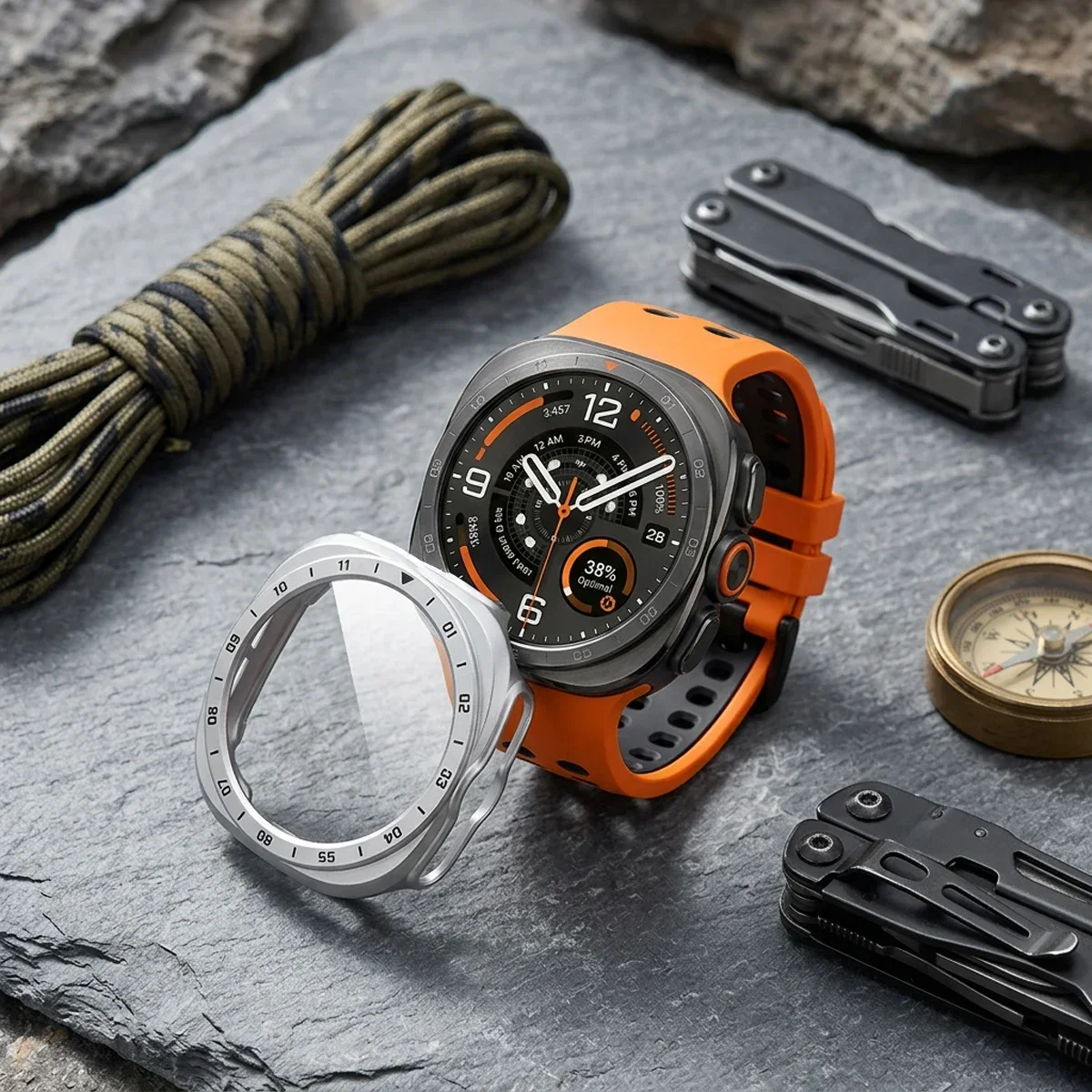 Gehärtetes Glas + Hülle für Samsung Galaxy Watch Ultra 2, vollständige PC-Stoßfängerabdeckung, Displayschutzfolie für Galaxy Watch9 Ultra2 Zubehör – Detail 3