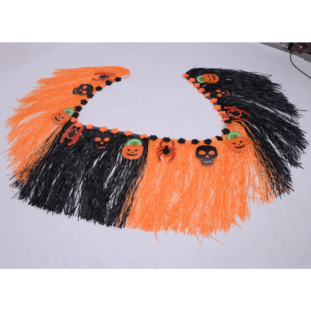 

276 X75CM Halloween Decorative Mantel Cloth Lace Tablecloths Standing Grass Skirt