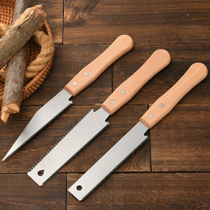 Japanese Saw 6 Inch Double Side Hand Pull Saw 14&17TPI SK-5 Steel Flexible Blade Flush Cut Saw for Woodworking Household