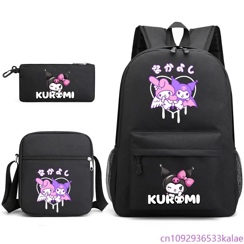 

Милый рюкзак из трех предметов с принтом My Melody & Kuromi, школьный рюкзак, сумка-карандаш, рюкзаки с героями мультфильмов в стиле аниме