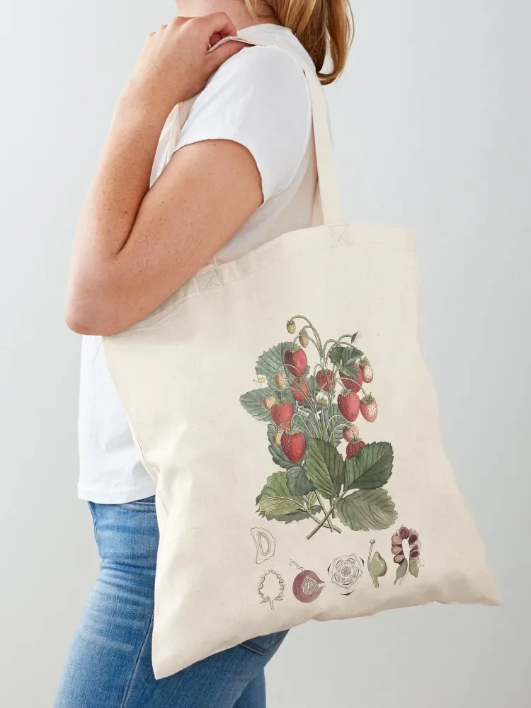 

Vintage strawberries Tote Bag reusable grocery bags Customizable tote bag Woman shopper bag Gift