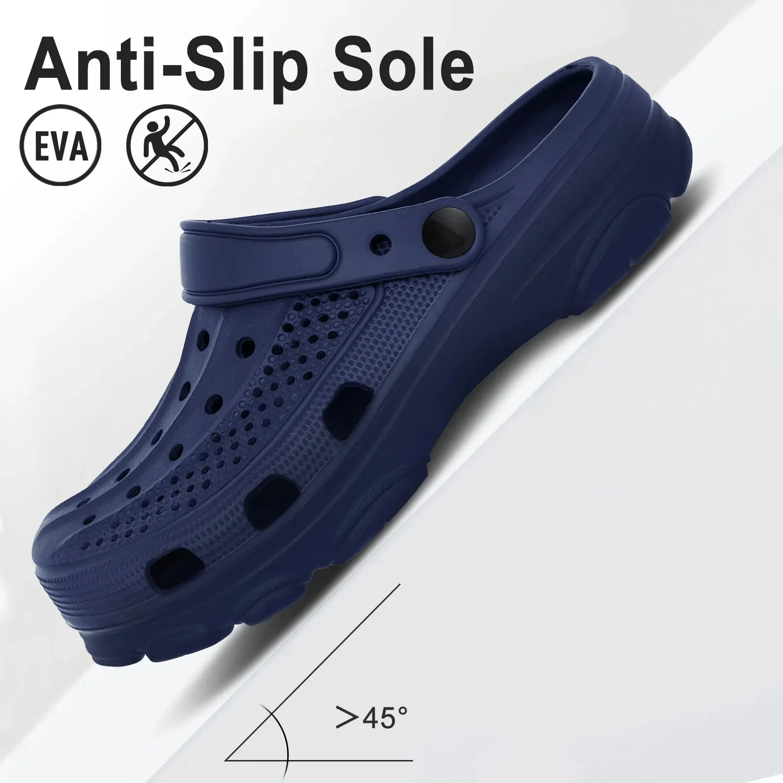 Eyriphy New Summer Hole Shoes For Men Outdoor Work Garden Sandals Casual Breathable Home Slippers With Arch Support Male Slides