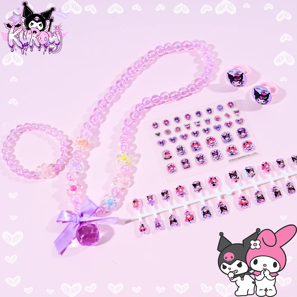 1-pack Kumori Melody Maniucre cadeaupakket Creatieve Hello Kitty nagelsticker Druk op nagels Set Leuk kerstcadeau voor kinderen