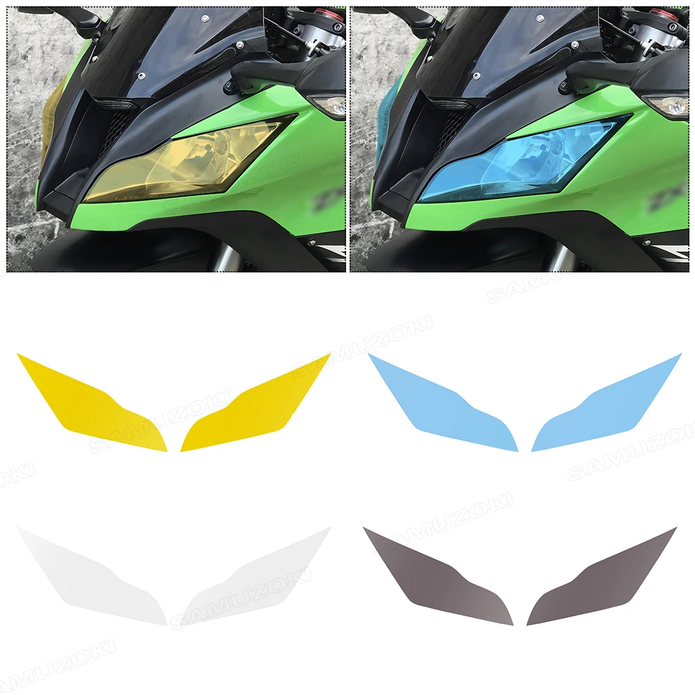 Transparent Motorcycle Headlight Tint Film Fit for Kawasaki ZX10R ZX-10R 2011-2015 Head Light Protector Decor Film Sticker