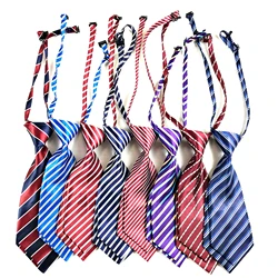 Striped 7cm Women Small Neckties Boys Children Bow Ties For Men Bank Hotel Restaurant Business Suits Uniform Neckwear Accessory