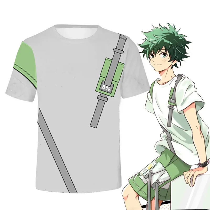 Coslan Anime My Hero Academia Bakugou Katsuki Cosplay Costume Summer Daily Fashion T-shirt Uniform Anime Outfits Cos New 5XL