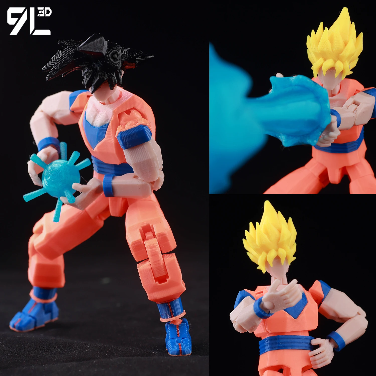 9L3D Printed Dragon Ball Son Goku Anime Lucky Dummy 13 Action Figures Multi-Jointed Movable Shapeshift Mannequin Toys