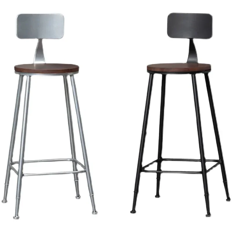 Rural retro industrial style coffee shop bar chair simple restaurant bar with wrought iron high bar chair