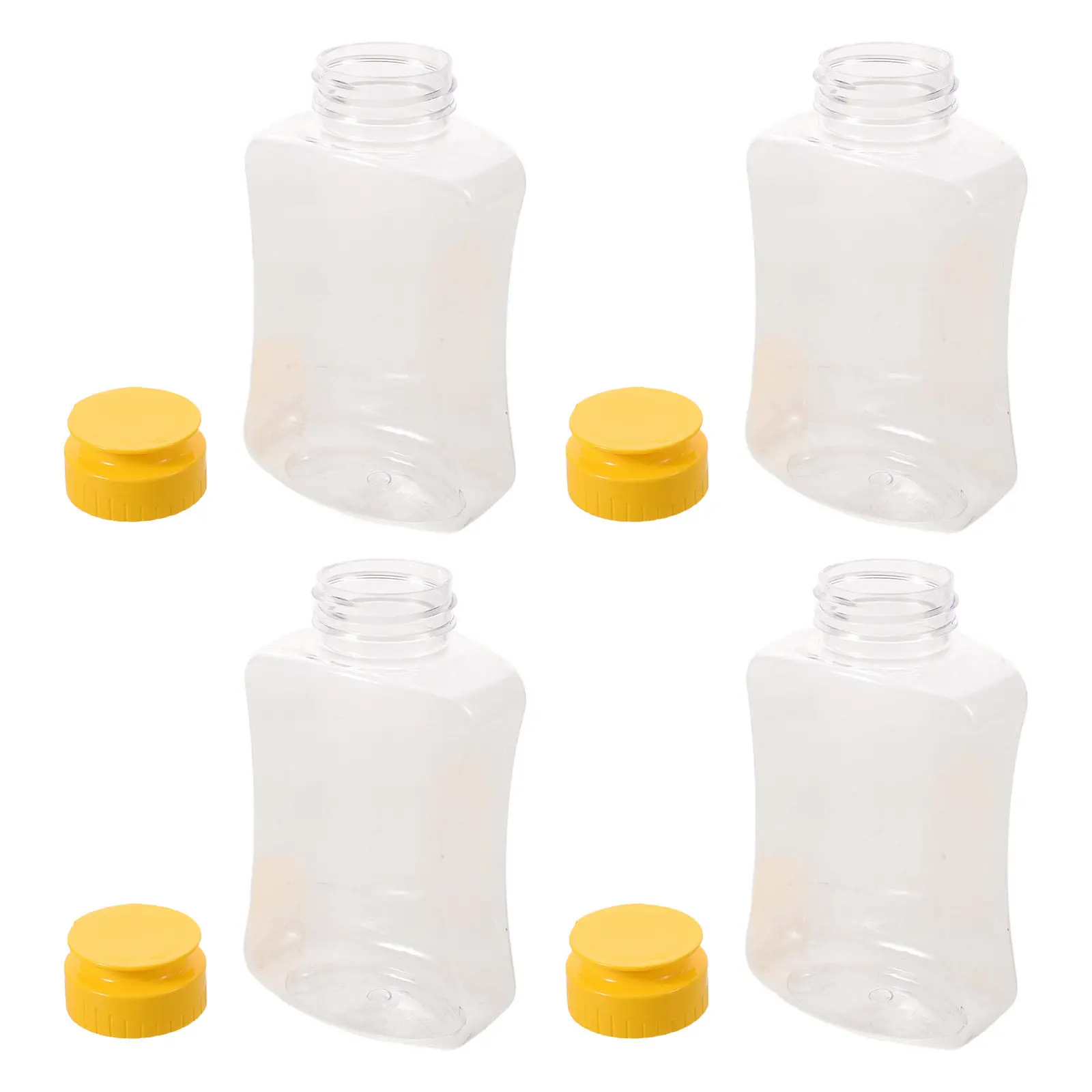 4Pcs 180Ml Honey Squeeze Bottle Plastic Leakproof Dispenser Transparent Reusable Travel Kitchen Condiment Container for Honey view 5