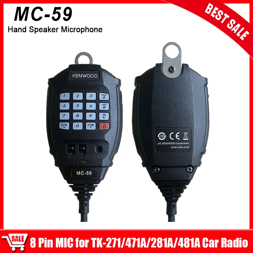 

MC-59 Hand Speaker Microphone With Number Keyboad 8 Pin Plug For Kenwood Car Walkie Talkie TK-271 TK-471A TK-281A TK-481A Radios