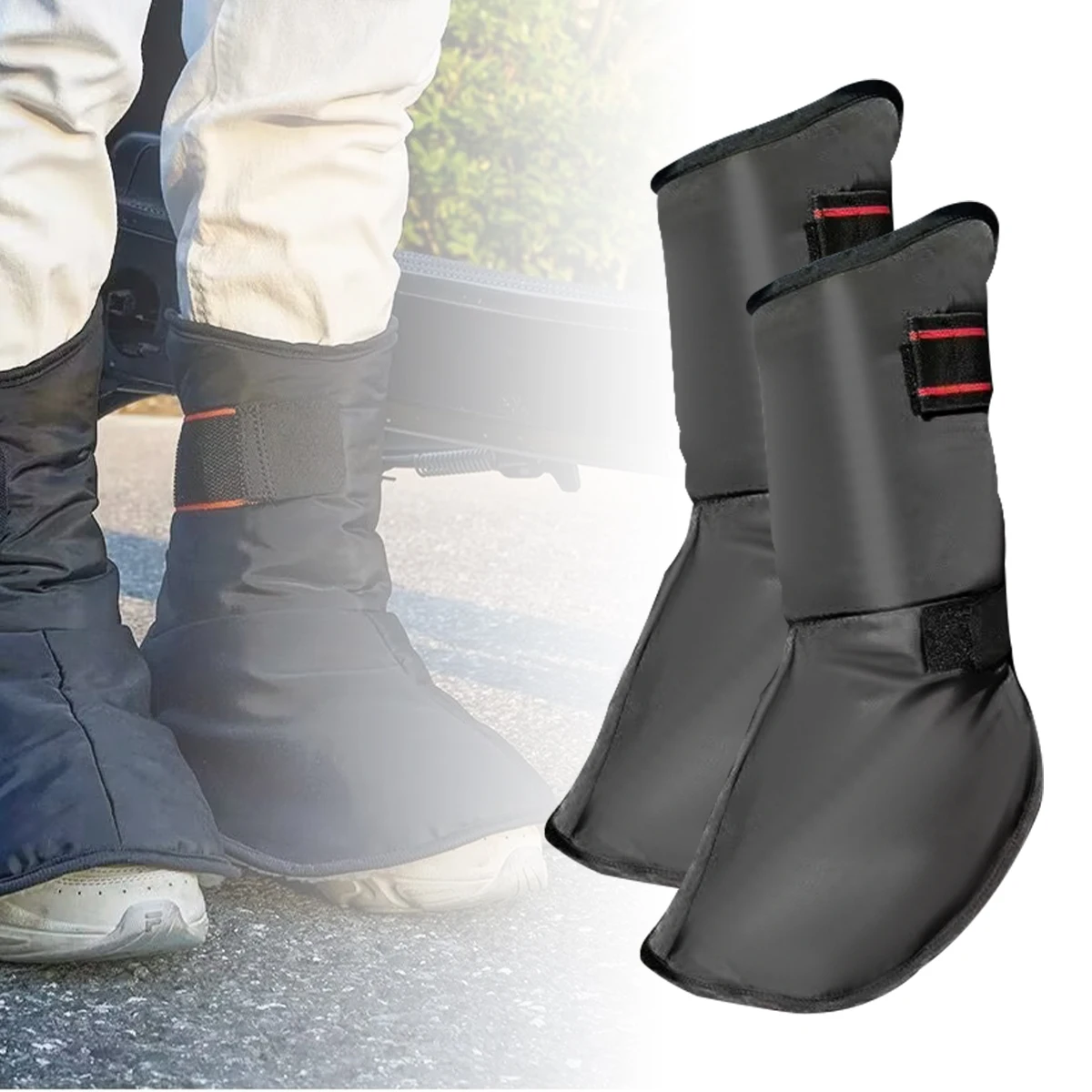 

Cycling Overshoes Waterproof Windproof Rainproof Fleece MTB Road Warm Bike Shoes Covers Bicycle Winter Thermal Protector
