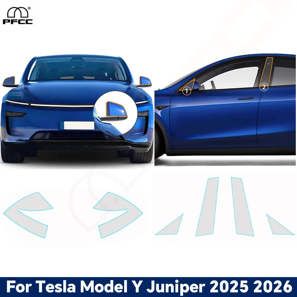 

For Tesla Model Y Juniper 2025 2026 A B Pillar Headlight Rearview Tail Light Anti-scratch Paint Protection Film TPU PPF Sticker