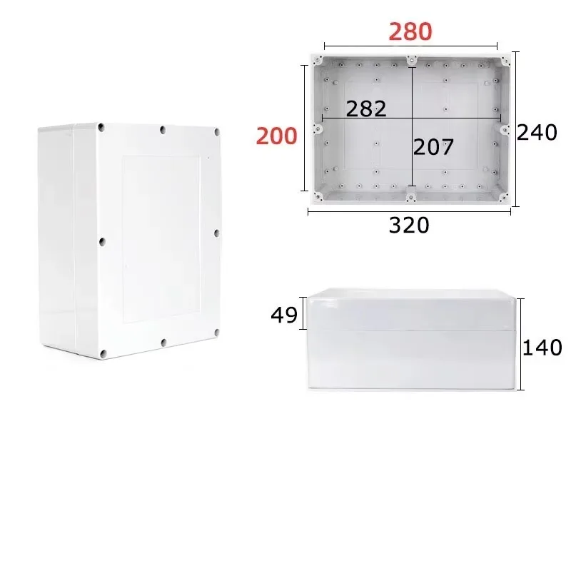Indoor IP65 Rainproof Plastic ABS PP Electric Box OEM Junction Box Outdoor Waterproof Electric Enclosures With Customized Holes