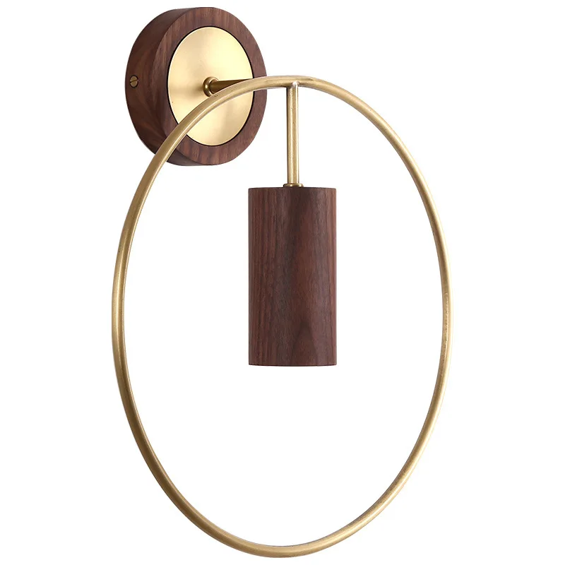 

Living room background wall lamp, wall lamp bedside lamp, modern new Chinese light luxury creativity, aisle corridor walnut