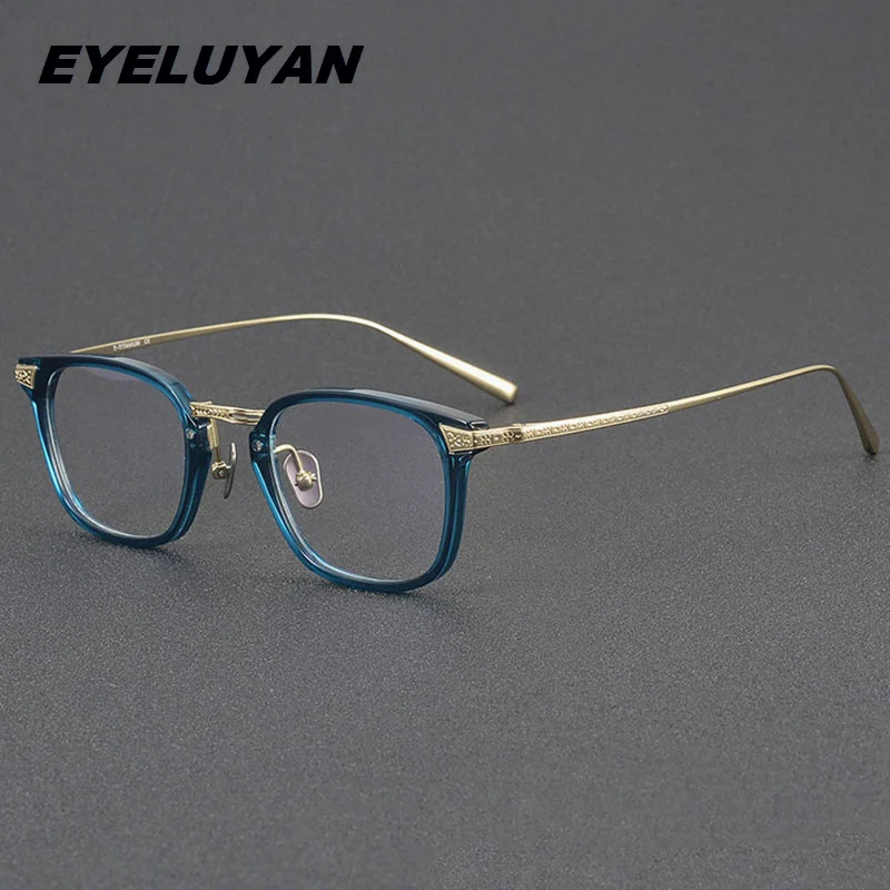 

Eyelluyan Japanese Brand Square Acetate Titanium Eyeglass Frames N-023 Glasses Frame Prescription Myopia Optical Eyewear