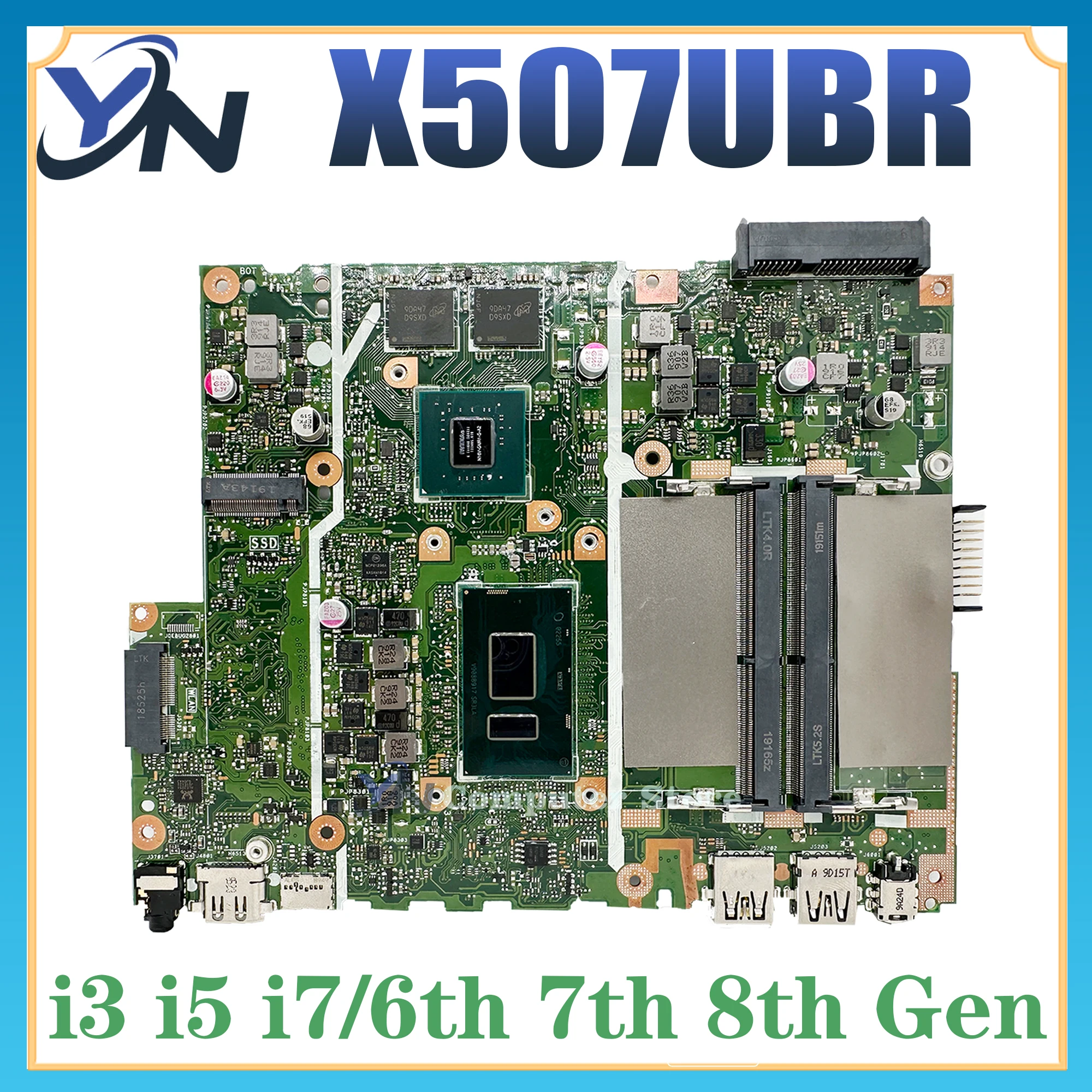 X507UB Mainboard For ASUS X507UBR X507UF A507UB F507UB R507UB A507UF Y5000UB Laptop Motherboard I3 I5 I7 6th/7th/8th