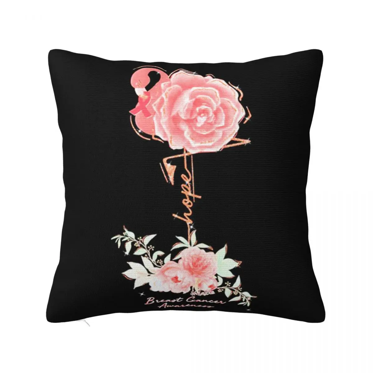 Flamingo Rose Hope Breast Cancer Awareness More Size Interested Pictures Spring Selling Humor Pillow Case