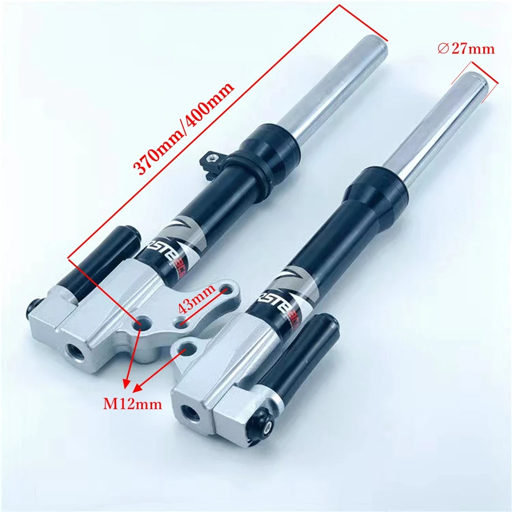 27 Core 370mm/400mm Motorcycle Front Fork Hydraulic Front Shock Universal For Yamaha Scooter RSZ JOG Force GY6 Niu U+b/U1c/M2/M+