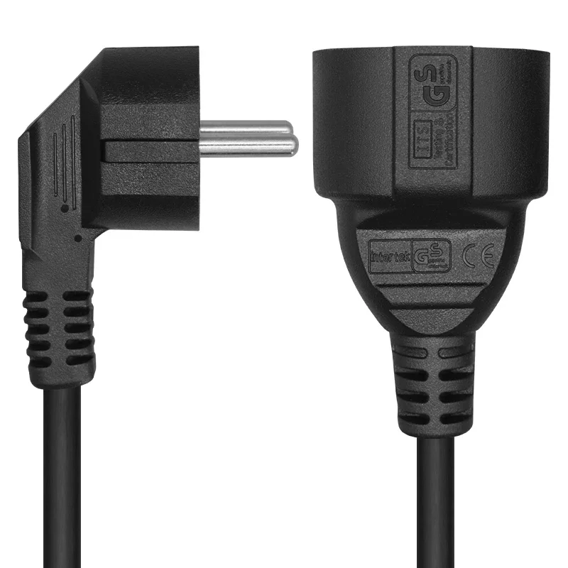 16A European Standard Copper Power Cord EU Plug 4.8MM Male to Female Extension Wire Round Leg 3x1.5 Square Connection Wire