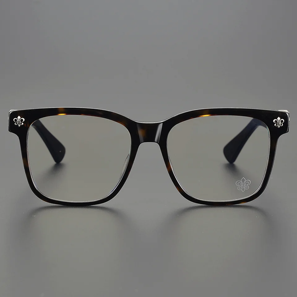 Christmas Carnival Event Luxury Brand Designer Retro Acetate Glasses Frame Men's and Women's Square Optical Prescription Glasses