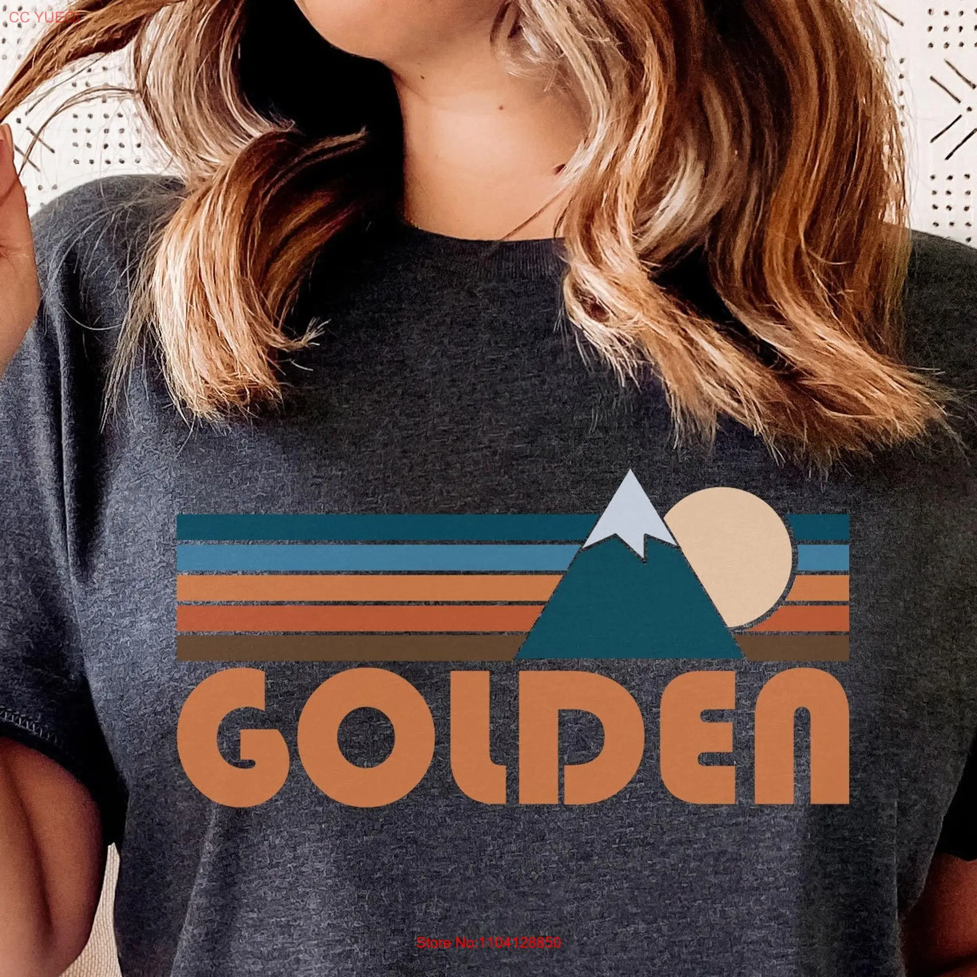 Golden Colorado T Shirt Retro Mountain  long or short sleeves