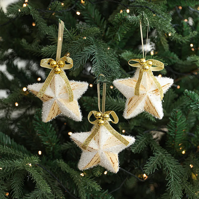 

3Pcs Christmas Festival Atmosphere Decoration Christmas Tree Creative Pentagram Decorations Window Door Hanging