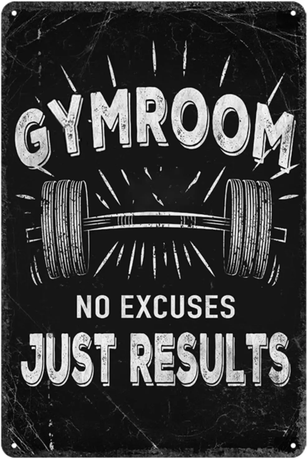 Gym Room Metal Tin Sign Motivational Gym Posters Gym Room No Excuses Just Results Signs Gym Posters For Home Gym Funny Vintage T