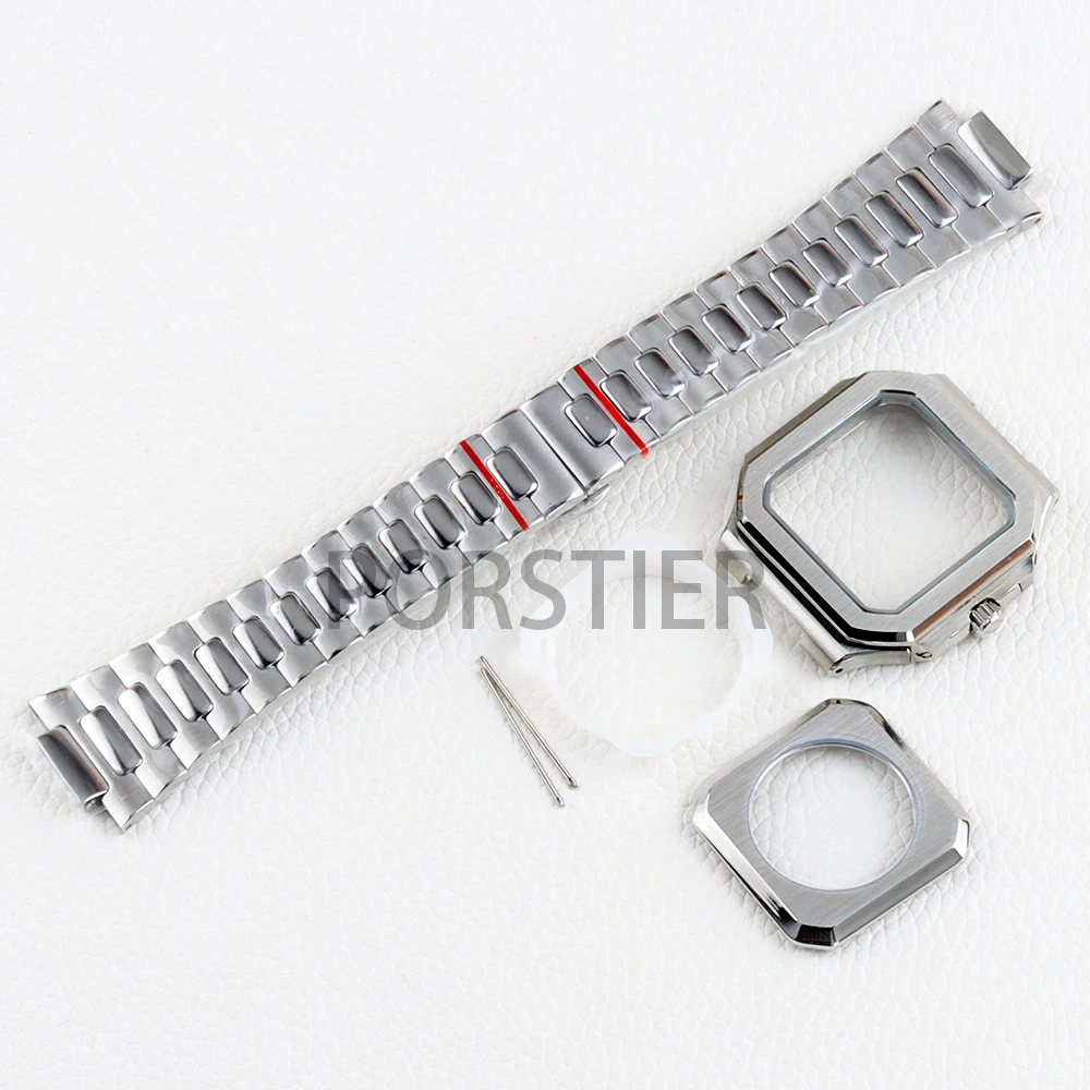 

Square 38mm NH35 Watch Case 316L Stainless Steel 25mm Watch Bracelet for NH35 NH36 Automatic Movement Cubitus 29.5mm Dial Part