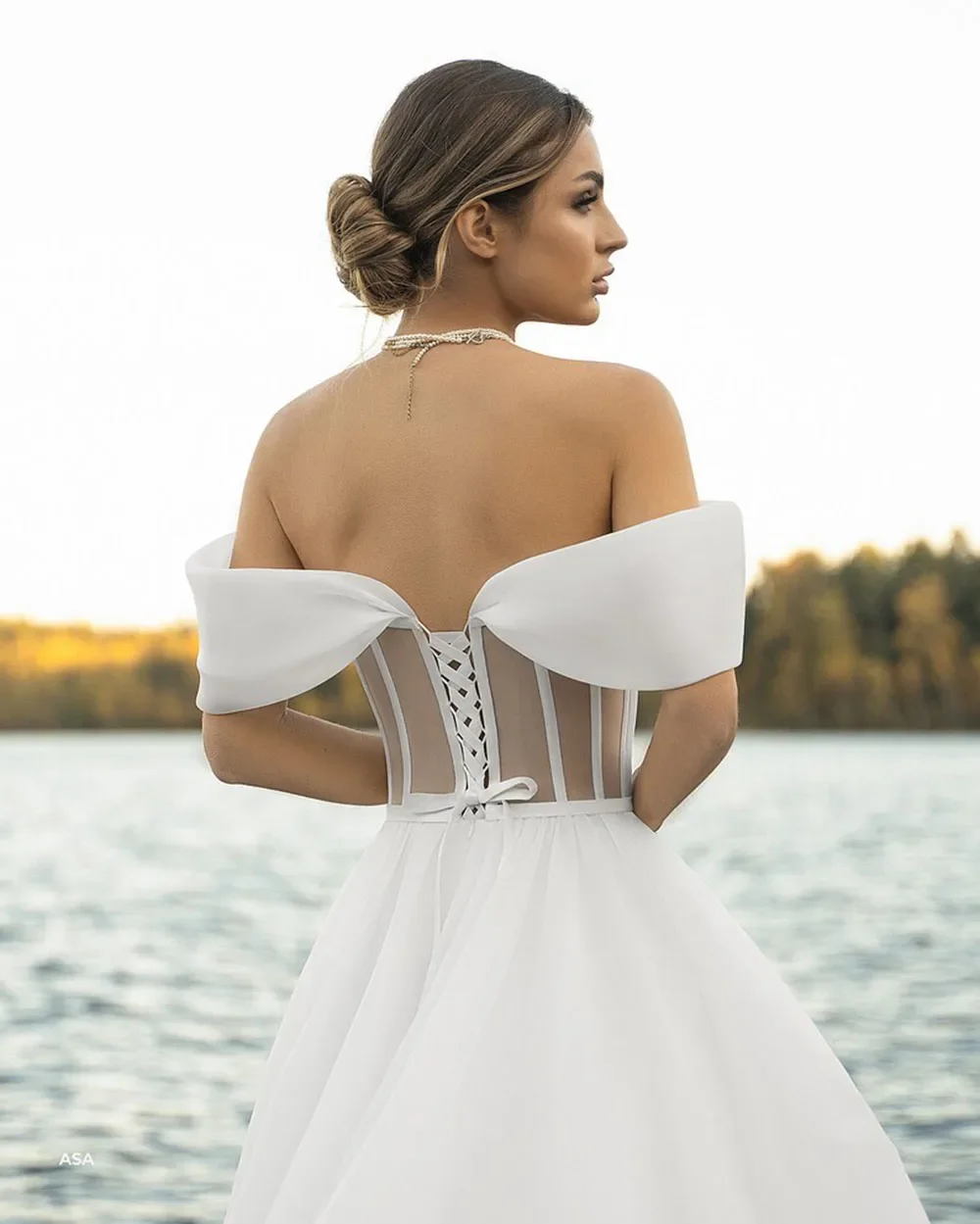 Organza Beach Wedding Dress 2025 For Women Sweethearts Bone Corset Ruched Robe De Mariee Elegant A Line Bridal Dresses in stock