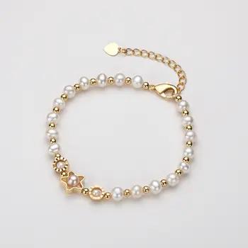 14K गोल्ड प्लेटेड असली प्राकृतिक मीठे पानी के मोती फैशन ब्रेसलेट महिलाओं सुरुचिपूर्ण ब्रेसलेट आभूषण प्रेमिका जन्मदिन शादी उपहार 8 best sales 14k सोने का कंगन - №5