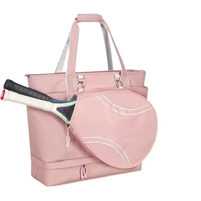 

Hot Sale Ladies Pink Sports Badminton Racket Cover Tote Bag Beach Tennis Racket Shoe Room