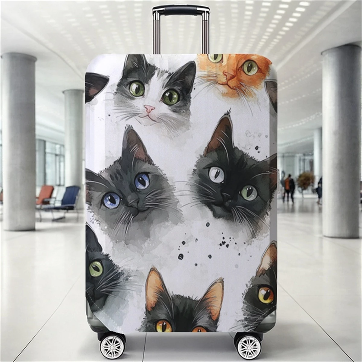 

Cat pattern luggage protection cover, suitable for 18-32 inch luggage covers, luggage handle gloves, travel accessories