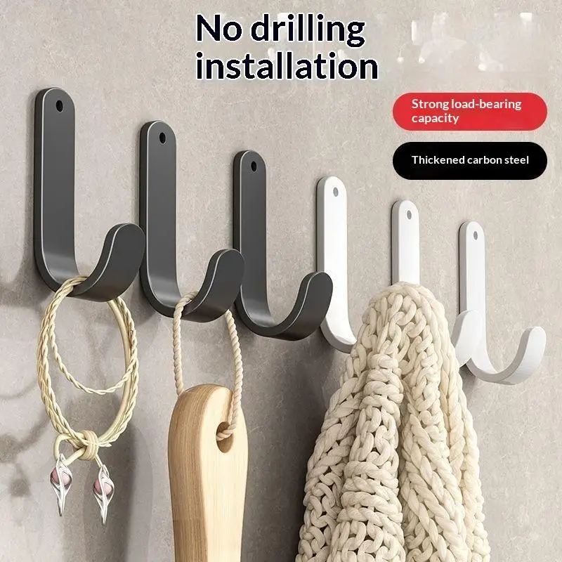 【New】10Pcs Heavy Duty Adhesive Hooks No Drill Wall Hooks For Bathroom Kitchen Bedroom Towel Coat Hat Bag Hanging Organizer