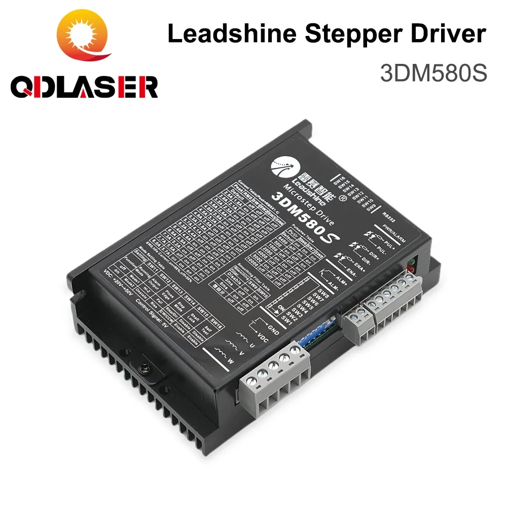 レーザー切断および彫刻機用のqdlaser leadshineステッピングモータードライバー、3相、18-50vdc、1.0から8.0aへのアップグレード、co2、3dm580